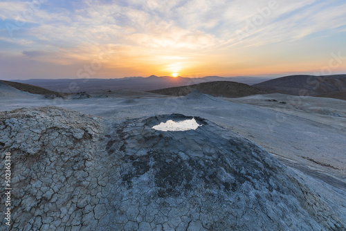 Mud volcanoes in the mountains of Gobustan