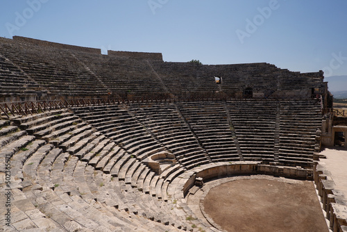 Ruins of theater in ancient Hierapolis now Pamukkale Turkey