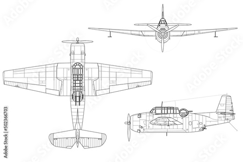 Fotografija Avión de combate embarcado clásico Avenger tbf