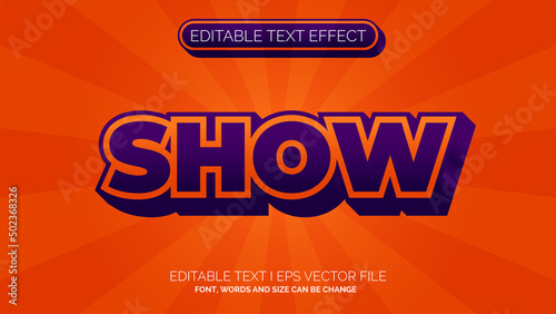 Editable text effect - show text style concept