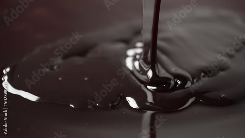 A lot of chocolate. Chocolate is poured into chocolate.