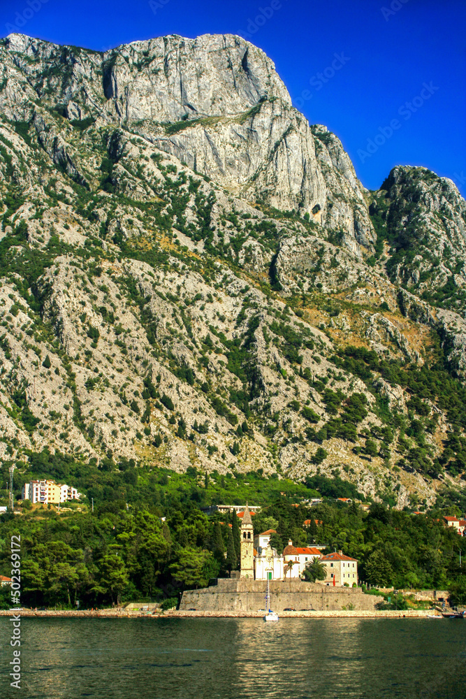 Fototapeta premium Rocky mountains and bay of kotor in Montenegro
