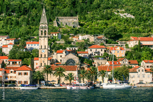 Small village Perast in bay of Kotor at Montenegro