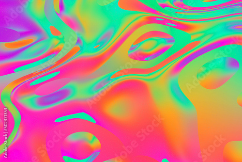 Iridescent holographic liquid gradient 3d render background