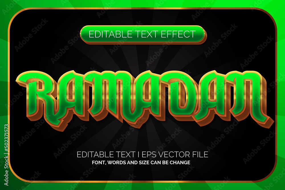Obraz premium Editable text effect - gradient gold and green text style concept