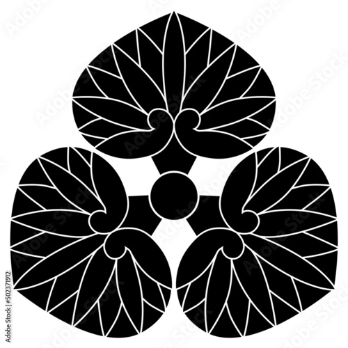 家紋です。尻合わせ三つ葵といいます。
