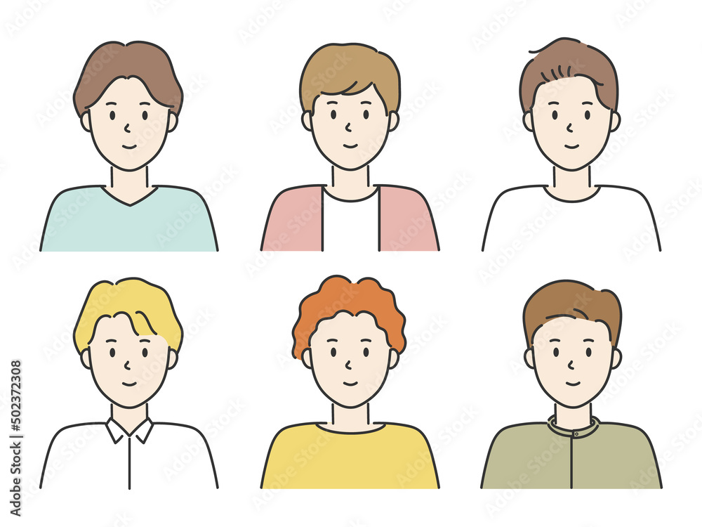 Set of smiling men, vector illustration Set of smiling men, vector illustration