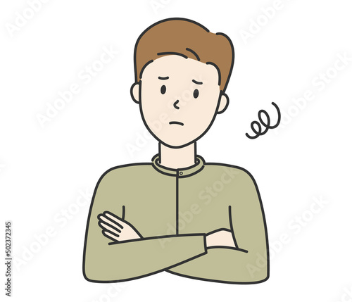 Thinking young man, vector illustration