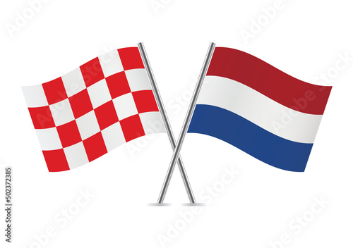 Bild auf Leinwand North Brabant and Netherlands crossed flags