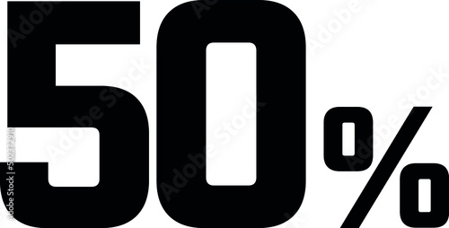 50 percent off icon black vector desconto