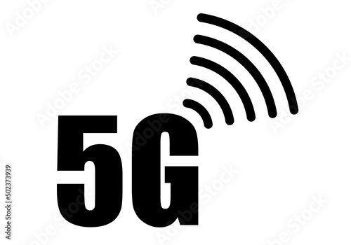 Icono de 5G en fondo blanco. 