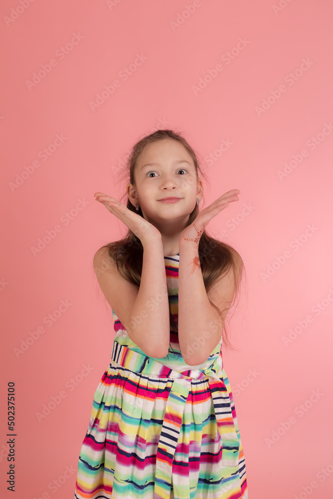 cheerful girl in a dress cheerful girl in a dress