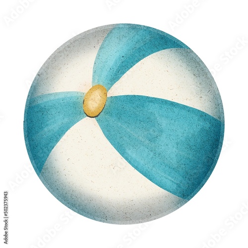 Hand Drawing Beach Ball. Beach volleyball and water games. Use for poster, stickers, print, shop, design