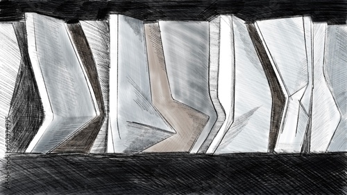 Obraz na płótnie architectural abstract sketch pencil composition. made by hand. w salonie