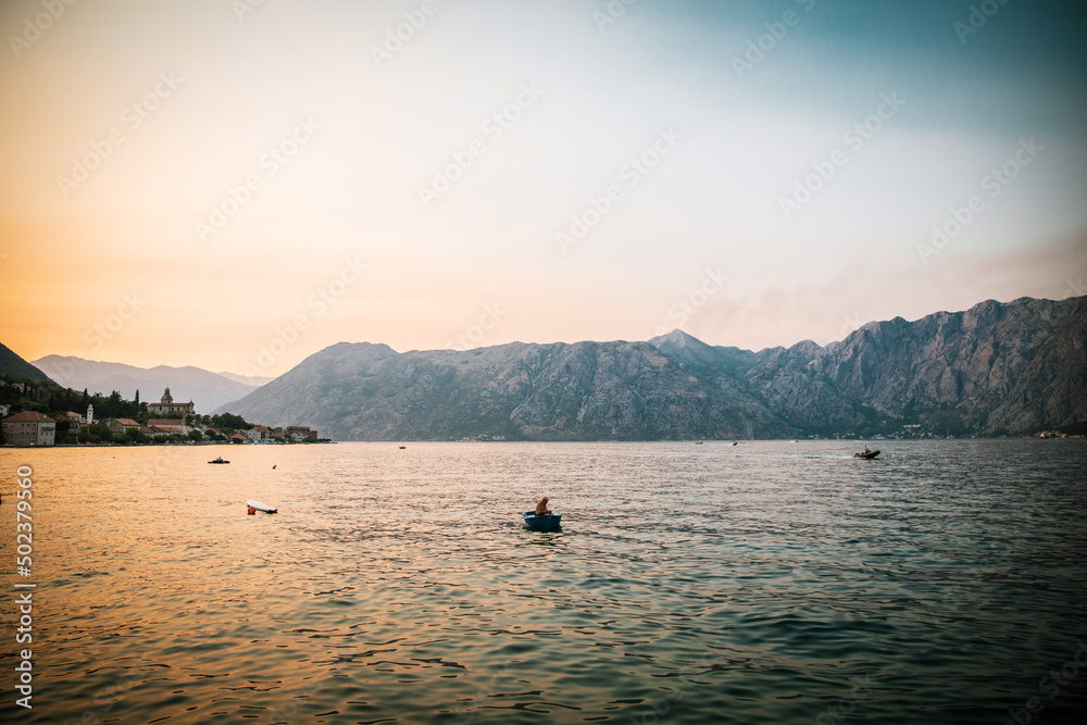 Sunset at Bay of Kotor, Montenegro