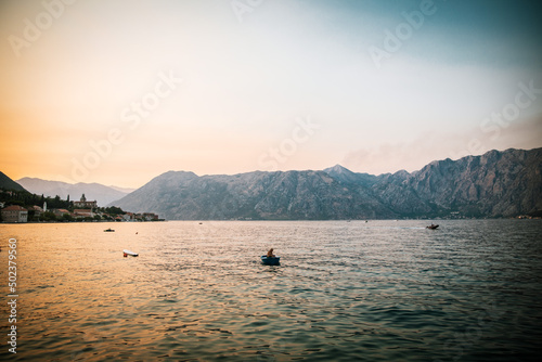 Sunset at Bay of Kotor, Montenegro