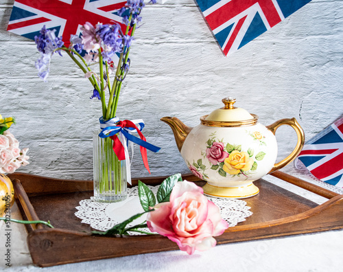 Queen Elizabeth II Platinum Jubilee celebrations  vintage tea party  photo