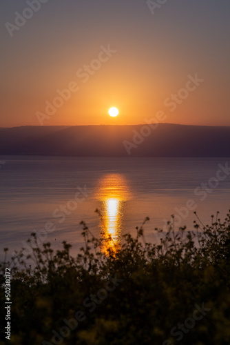 sunrise over lake