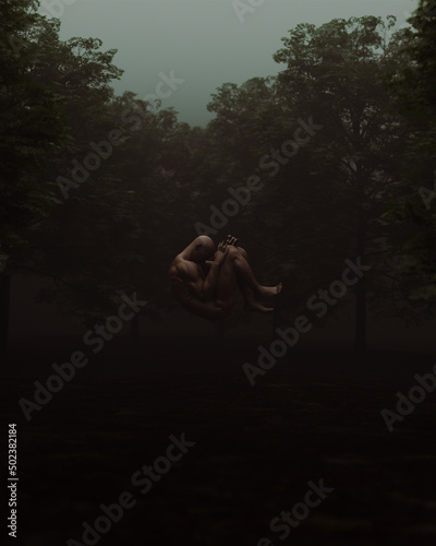 Φωτογραφία Man in a Foetal Position Mental Health PTSD Abstract Abuse Depression Nightmare