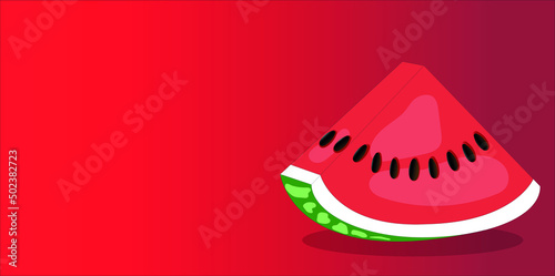 anguria rossa, banner con spazio per ogni tipo di scritta con sfondo rosso 