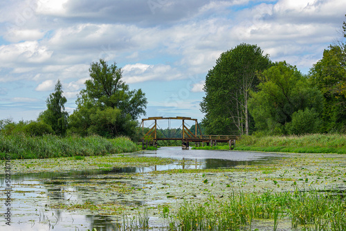 Mecklenburg river landscape near Nehringen, Mecklenburg-Western Pomerania, Germany photo