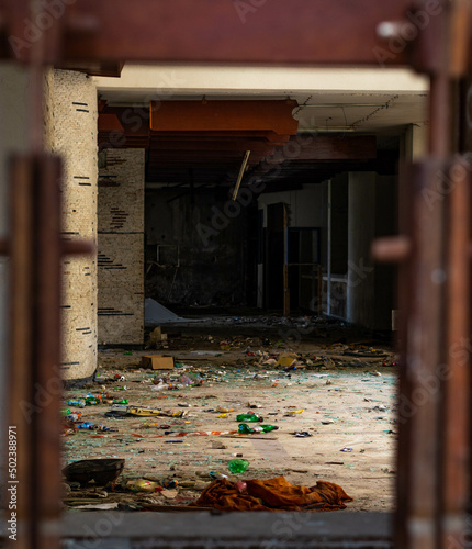 Abandoned community center at Sfantu Gheorghe, Romania photo