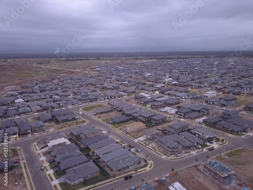 Aerial view of the estate of Elara in Marsden Park NSW Sydney Australia. photo