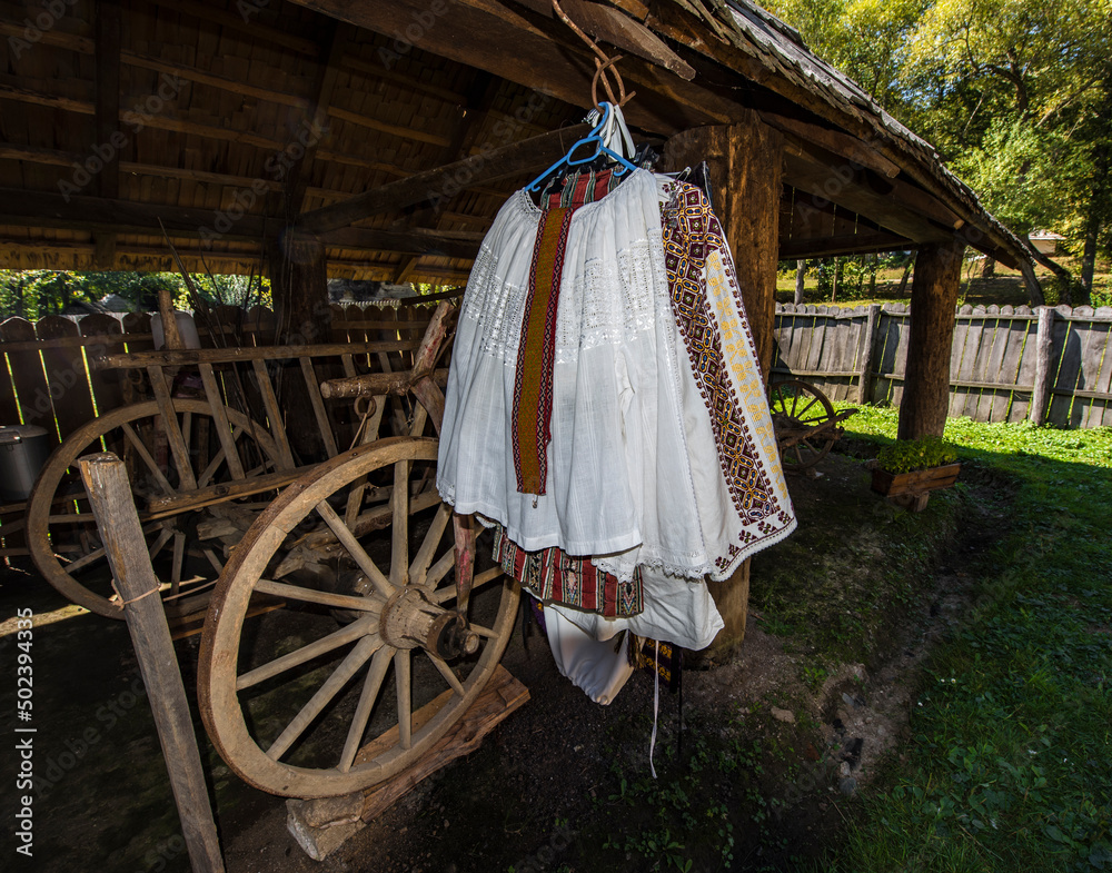 Gorj national costume in sura in the woods of Sibiu 2 Stock Photo ...