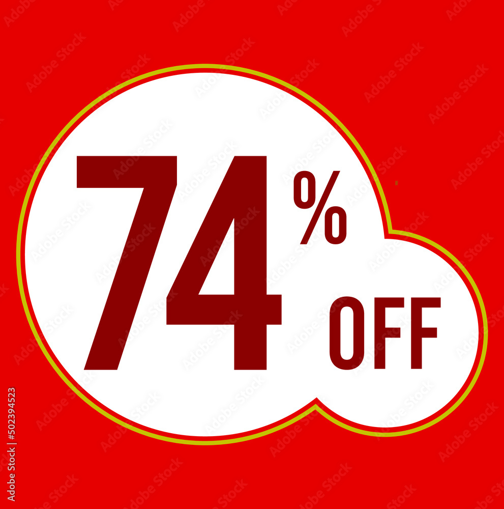 74 percent red banner with white ballons and red lettering for promotions and offers 74 percent red banner with white ballons and red lettering for promotions and offers