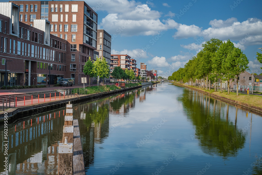 Canal the Zuid-Willemsvaart at daytime photo made 3 may 2022 in Weert the Netherlands
