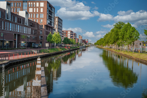 Canal the Zuid-Willemsvaart at daytime photo made 3 may 2022 in Weert the Netherlands