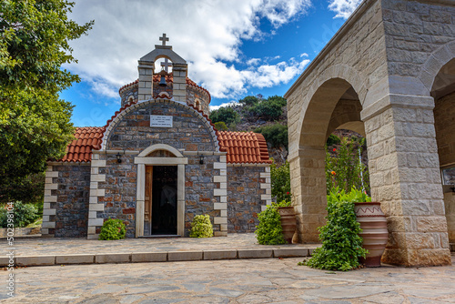 Scenic view of the Saint Patapios monastery in Greece photo