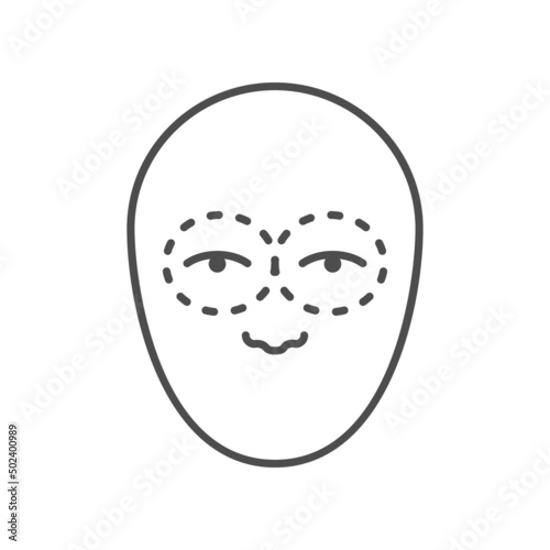 Eye lifting line outline icon