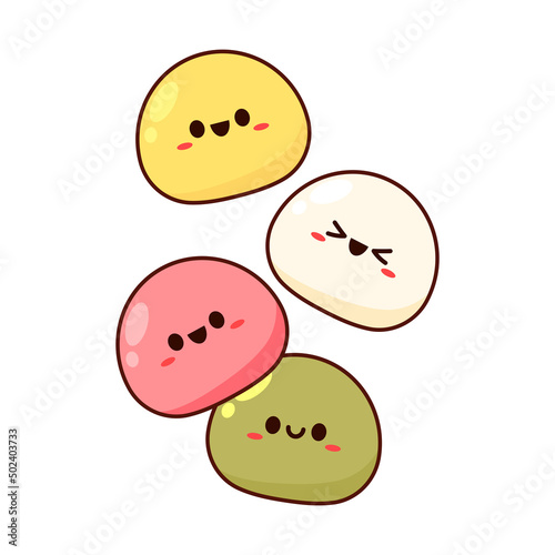 Mochi character design. wallpaper. free space for text. Mochi vector.