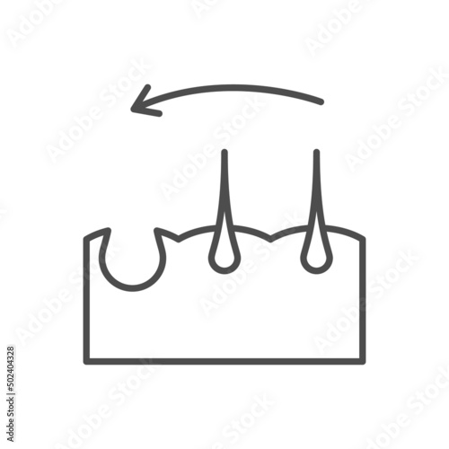 Hair transplantation line outline icon