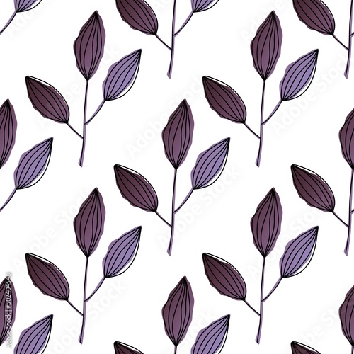 Seamless floral pattern with leaves for fabrics and textiles