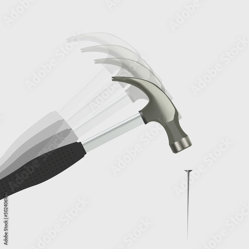 Hammer hitting nail