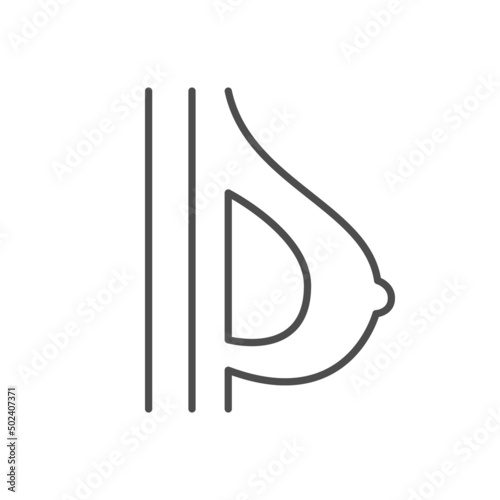 Breast enlargement line outline icon