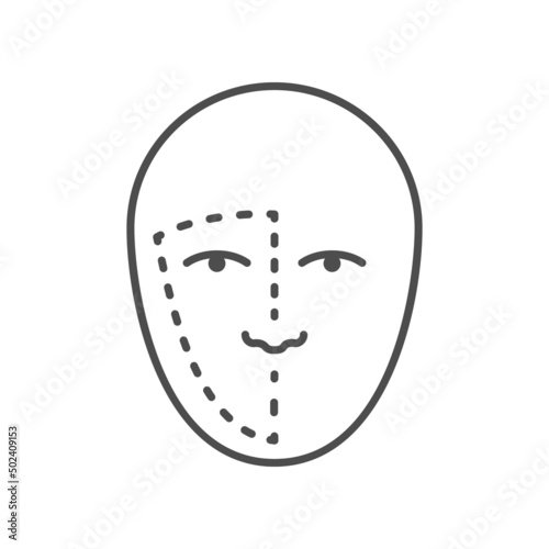 Face plastic surgery line icon