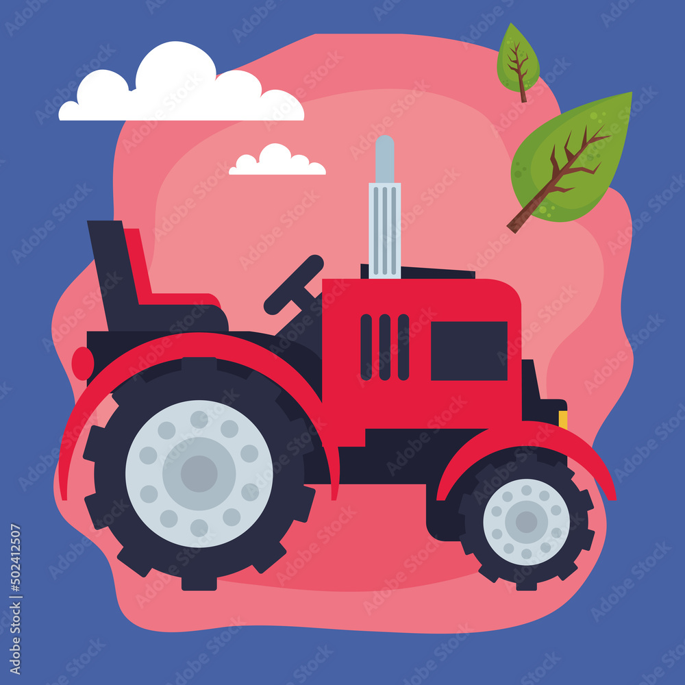 red tractor farming vehicle