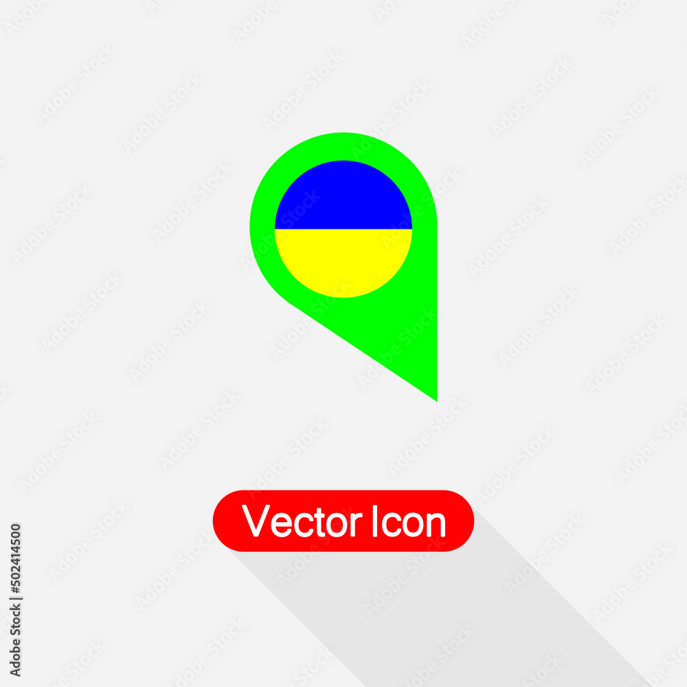 Map Pin Ukraine Icon, Ukraine Location Icon Vector Illustration Eps10