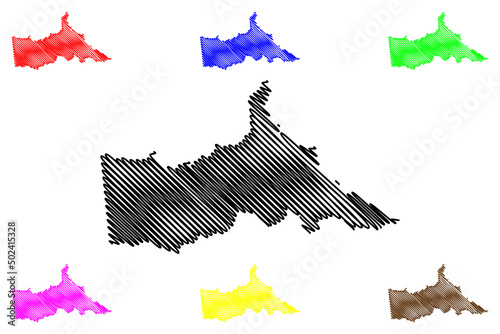 Encruzilhada municipality (Bahia state, Municipalities of Brazil, Federative Republic of Brazil) map vector illustration, scribble sketch Encruzilhada map photo