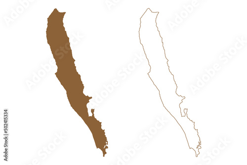 Dirk Hartog island (Western Australia, Commonwealth of Australia, Indian Ocean) map vector illustration, scribble sketch Dirk Hartog map