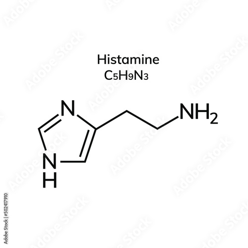 Non-essential amino acid histamine on a white background
