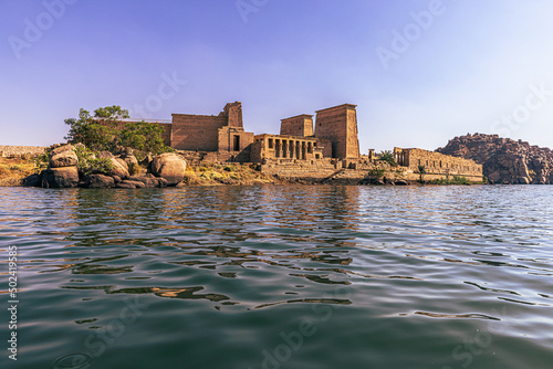 Aswan, Egypt -  November 15, 2021: Ancient temple of Philae in the outskirts of the city of Aswan, Egypt photo