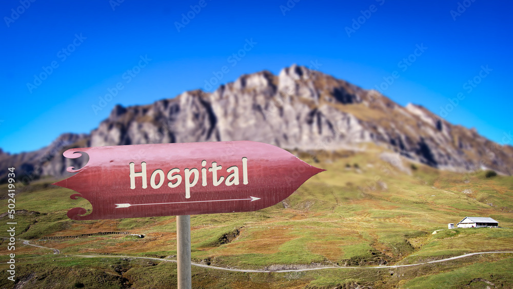 Street Sign to Hospital