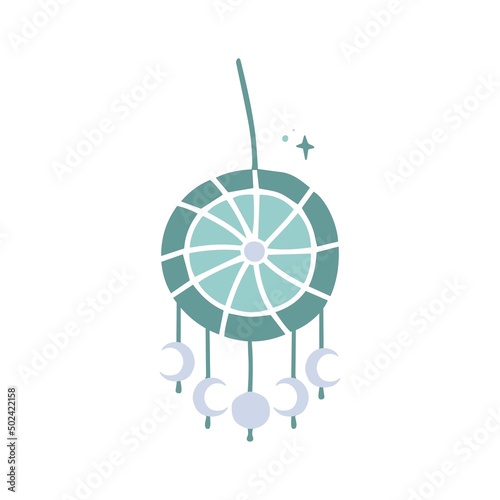 Boho elements set with moons and dreamcatcher.