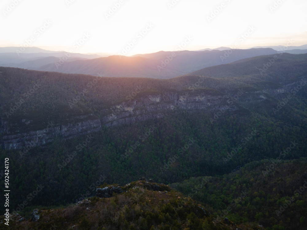 Sunset over the Linville Gorge in Western North Carolina