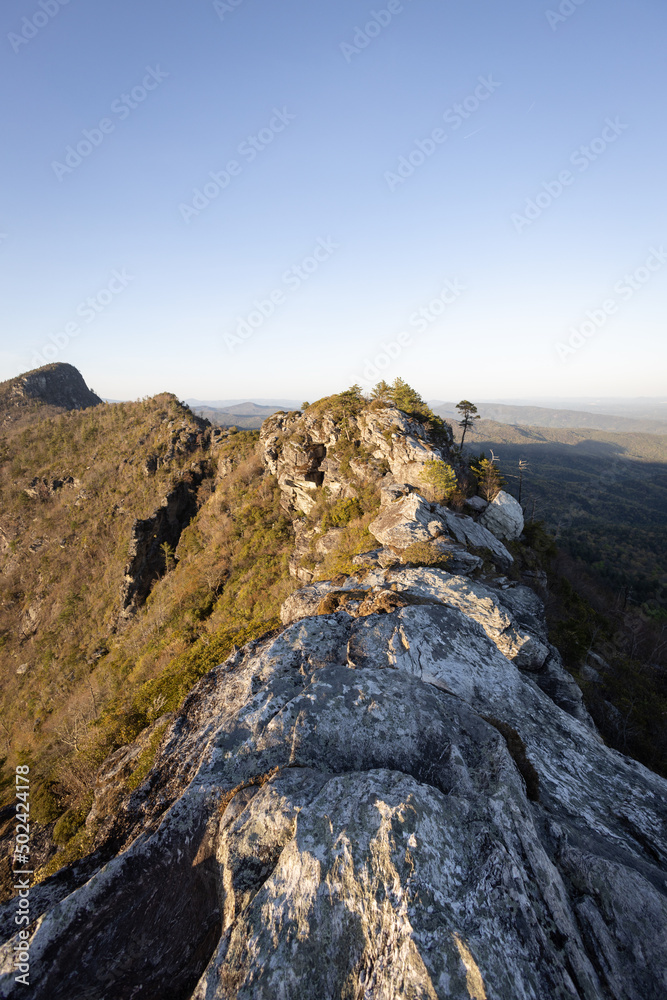 Golden Hour at the Chimneys on the Linville Gorge in Western North Carolina