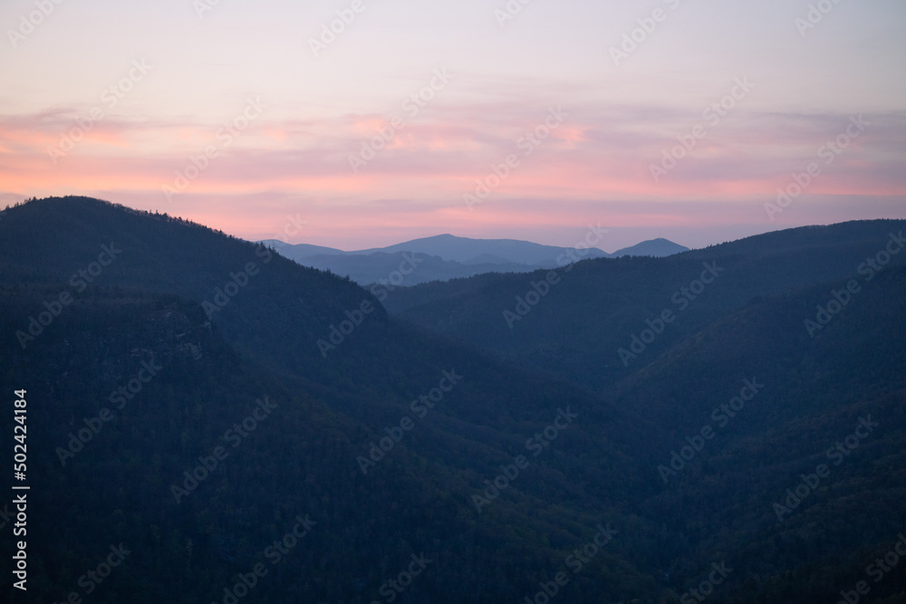 Mountain Ridges at Sunset in Western North Carolina
